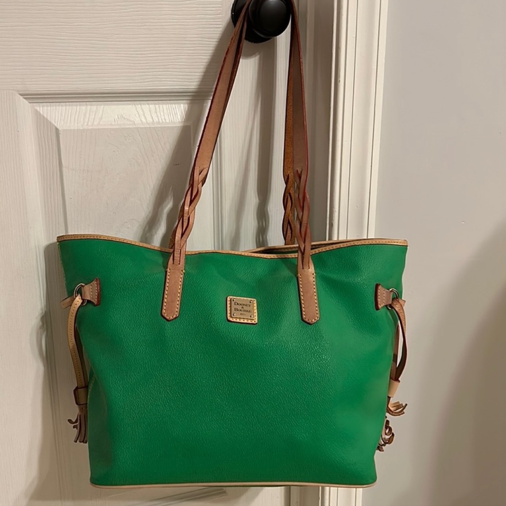 Dooney & Bourke Green Tote with Leather Accents